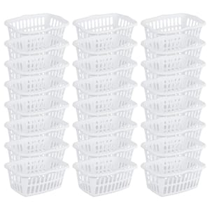 1.5 Bushel Plastic Stackable Clothes Laundry Basket, White (24 Pack)