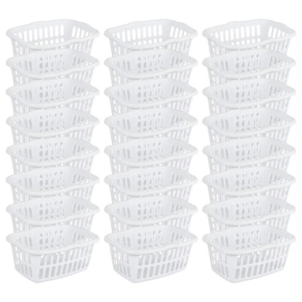 Sterilite 1.5 Bushel Plastic Stackable Laundry Basket, White (24 Pack)