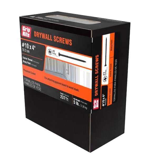 10 X 4 Inch Bugle Head Drywall Screws - Coarse Thread For Wood Studs (1 Lb Box ~50 Screws)