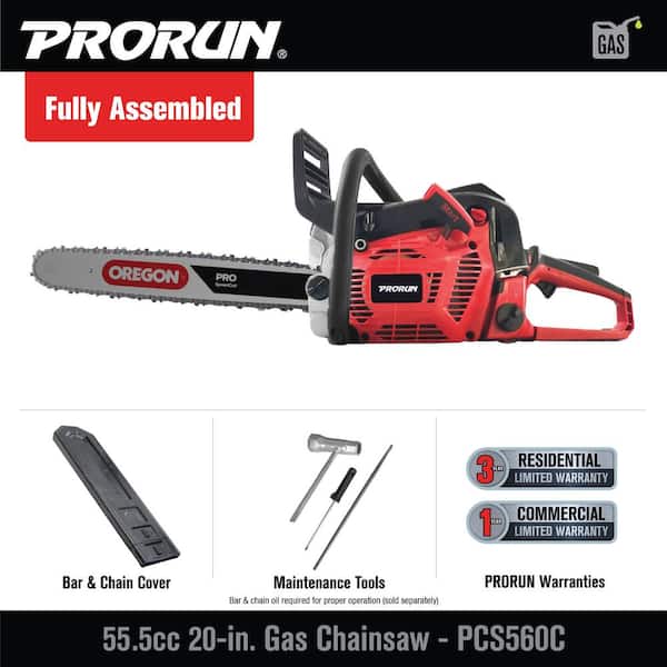 PRORUN 55.5cc 20 in. Gas-Powered 2-Cycle Commercial Chainsaw