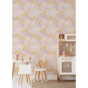 Floral Bunch Pink Multi Warm Vinyl Peel and Stick Wallpaper Roll