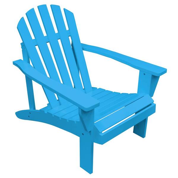 AmeriHome Aruba Blue Reclining Wood Adirondack Chair with Weather-Tough Paint Finish