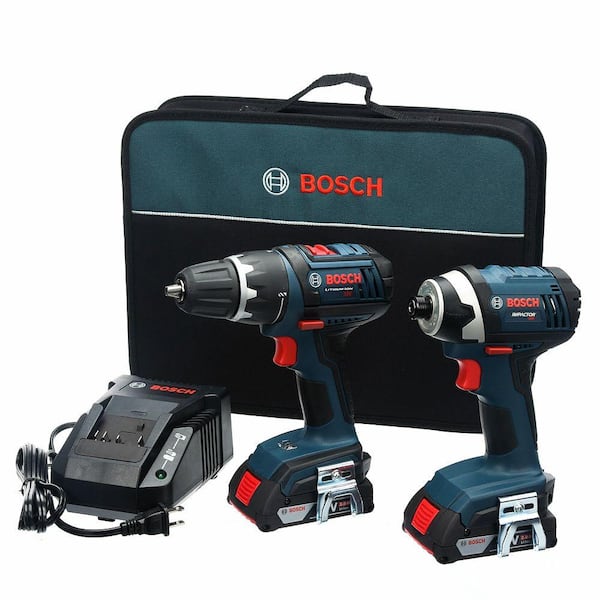 Bosch 18-Volt Lithium-Ion Cordless 1/2 in. Drill/Driver and 1/4 in. Impact Driver Combo Kit with 2-2.0 Ah Batteries (2-Tool)