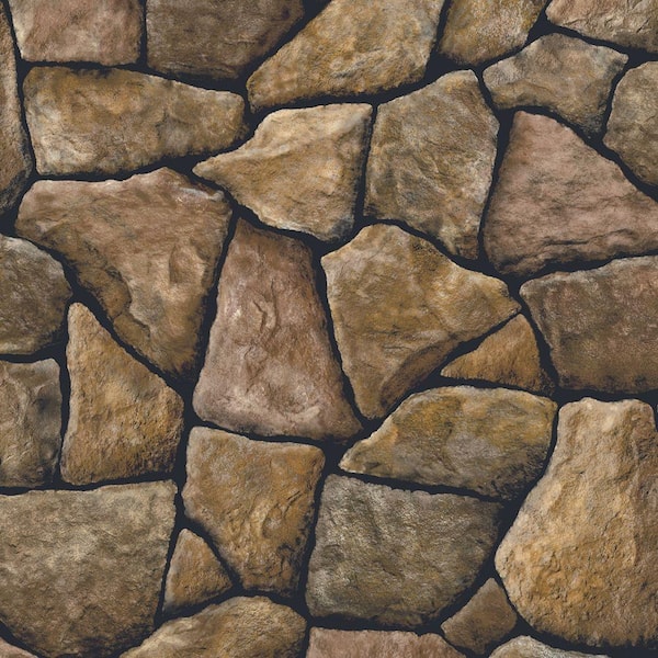 The Wallpaper Company 8 in. x 10 in. Brown Stone Wallpaper Sample