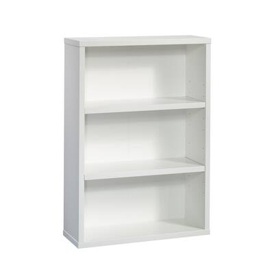 44.134 in. Soft White 3-Shelf Standard Bookcase