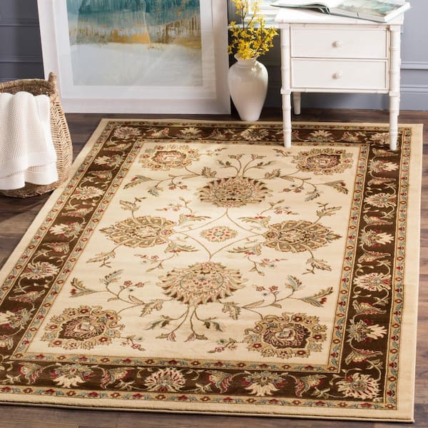 Lyndhurst Ivory/Brown 9 ft. x 12 ft. Border Area Rug