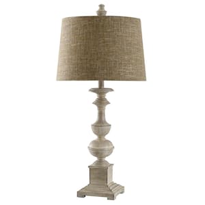 Cromwell 31 in. Distressed Off White Cream Table Lamp