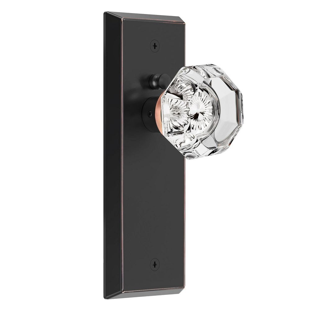 Multi-ORB with Red Highlight Interior Privacy Bed/Bath Door Knob with Diamond-Cut Knob and Beveled Rectangular Backplate price history on PriceWatchPro
