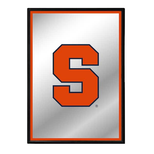 The Fan-Brand 19 in. X 28 in. Syracuse Orange Logo Framed Mirrored Decorative Sign