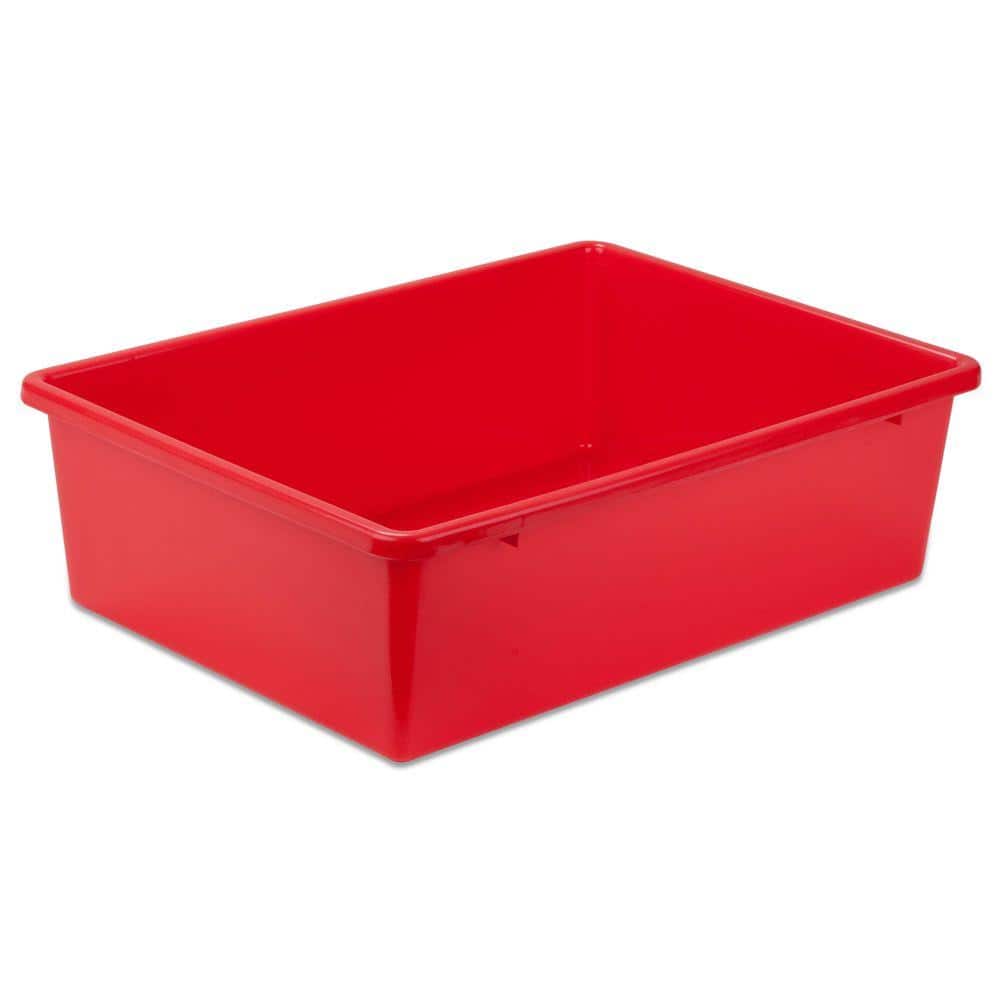 Home+Solutions 3 Piece Container Set - Large Red Plastic Containers, Holiday Storage, 15.35x11.42x7 Each