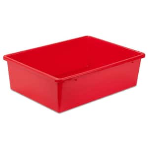5 in. H x 11.75 in. W x 16.25 in. D Red Plastic Cube Storage Bin