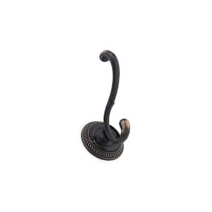 Richelieu NH2043021BORB 3-7/8 inch Double Brass Coat Hook Brushed Oil-Rubbed Bronze