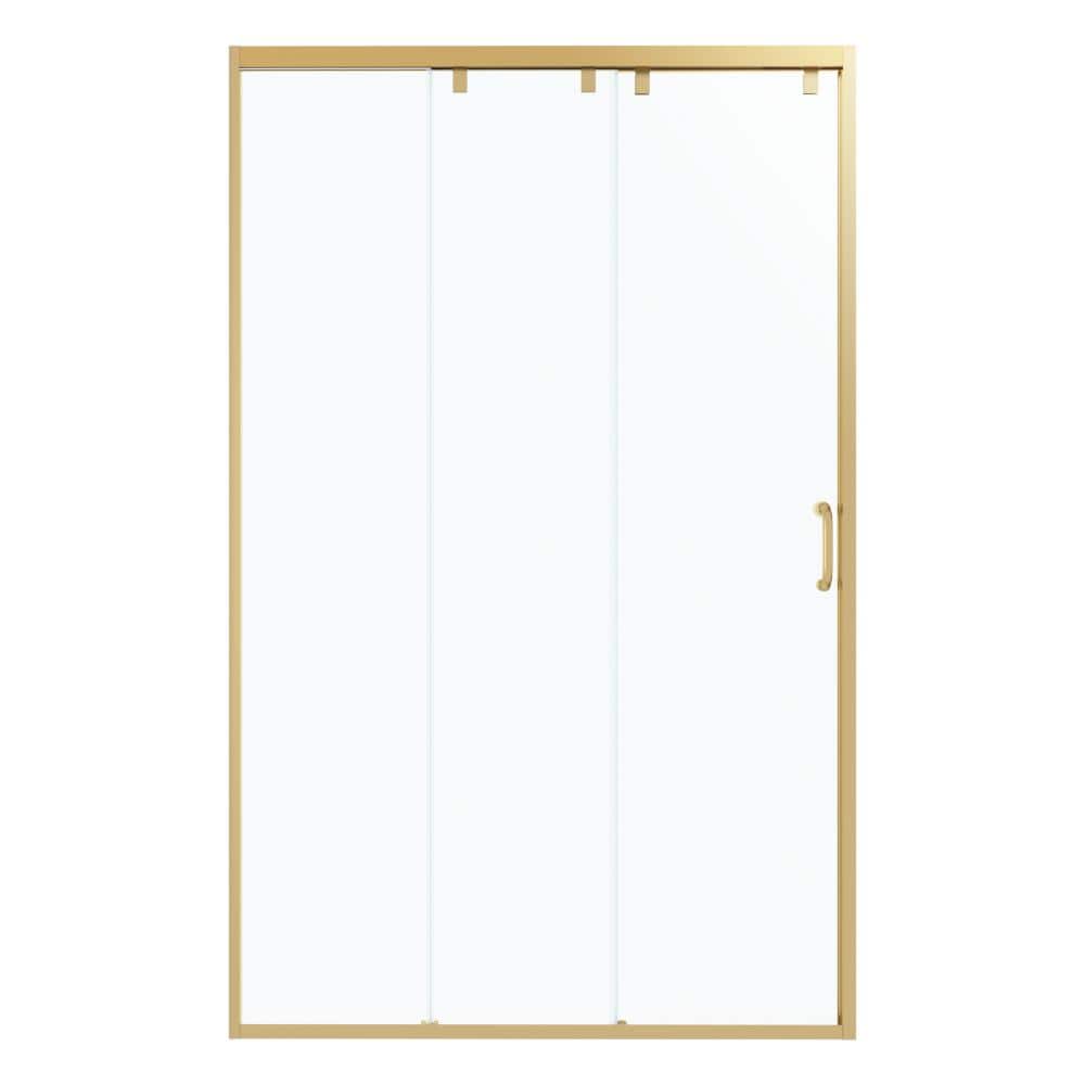 "48"" W x76 H Gold Triple Sliding Shower Door with Large 27 Walk-in Opening 5/16"" (8mm) Clear SGCC Tempered Glass" price history on PriceWatchPro