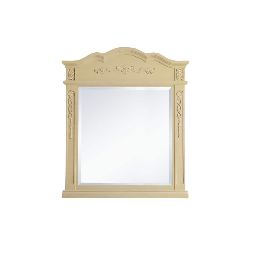 Medium Rectangle Light Antique Beige Contemporary Mirror (38 in. H x 32 in.