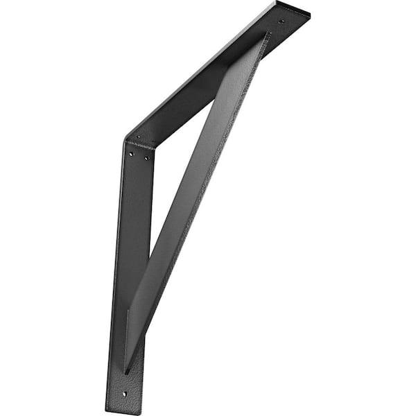 Ekena Millwork 2 in. x 16 in. x 16 in. Steel Hammered Silver Traditional Bracket