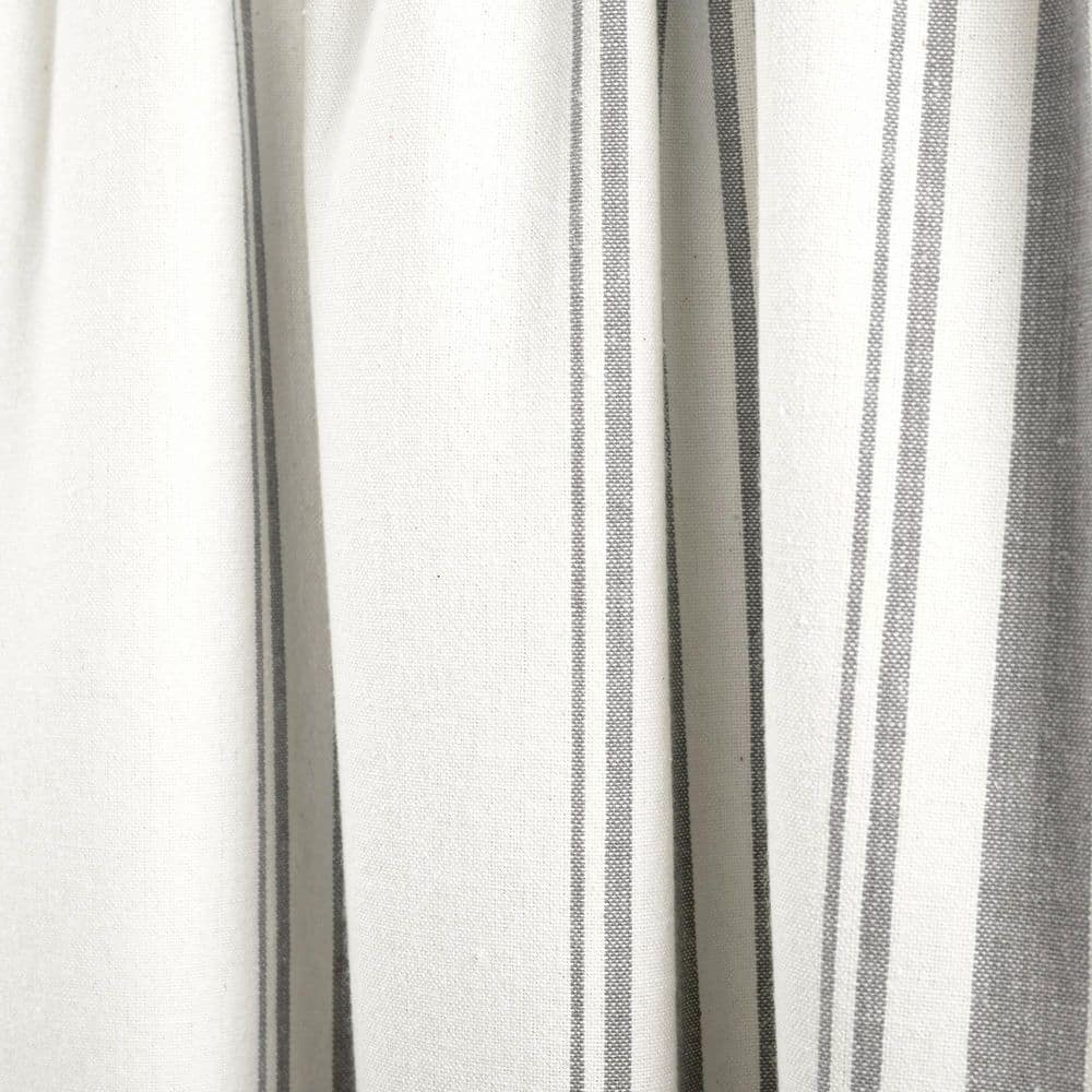 Gray and White Striped Cotton Rod Pocket Window Valance
