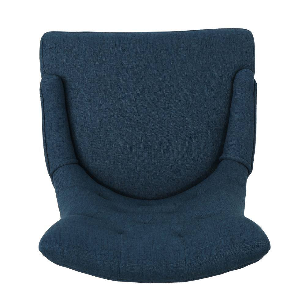 Navy Blue Fabric Swivel Armless Office Chair