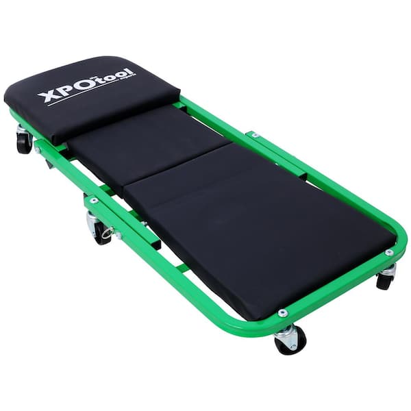 Green 36 in. Z Creeper Cart, 2 in 1 Mechanic Creeper with 6-Wheels, 300 lbs Capacity