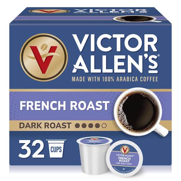 Victor Allen's Victor Allen's Coffee French Roast, Dark Roast, 32 Count, Single Serve Coffee Pods for Keurig K-Cup Brewers