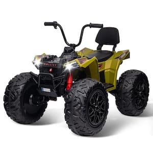 Kids ATV Car, 24-Volt Ride on Toy 4WD Quad Electric Vehicle 4 x 80-Watt Powerful Engine with 7AH x 2 Large Battery Green