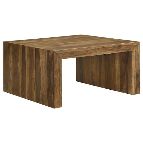 Coaster Odilia 34 in. Auburn Square Solid Wood Coffee Table