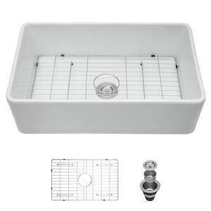 Utility Sink Laundry Sink High Back Farm Style Sink 24 in. Wall Mount Single Bowl White Fireclay Farmhouse Kitchen Sink