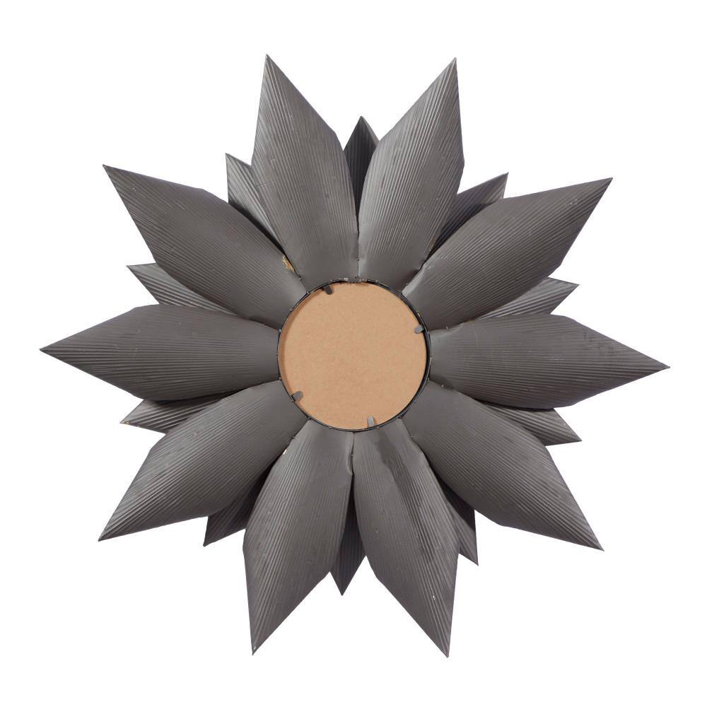 Sunburst Metal Wall Mirror in Light Brown 49" Diameter
