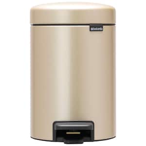 NewIcon 0.8 gal. Champagne Steel Step-On Trash Can