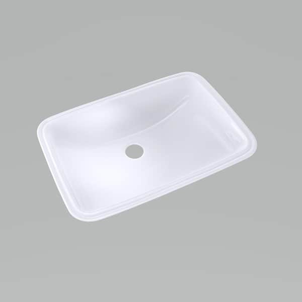 TOTO 19 in. Undermount Bathroom Sink with CeFiONtect in Cotton White