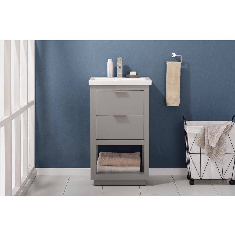 Klein 20" Gray Solid Wood Single Sink Bathroom Vanity