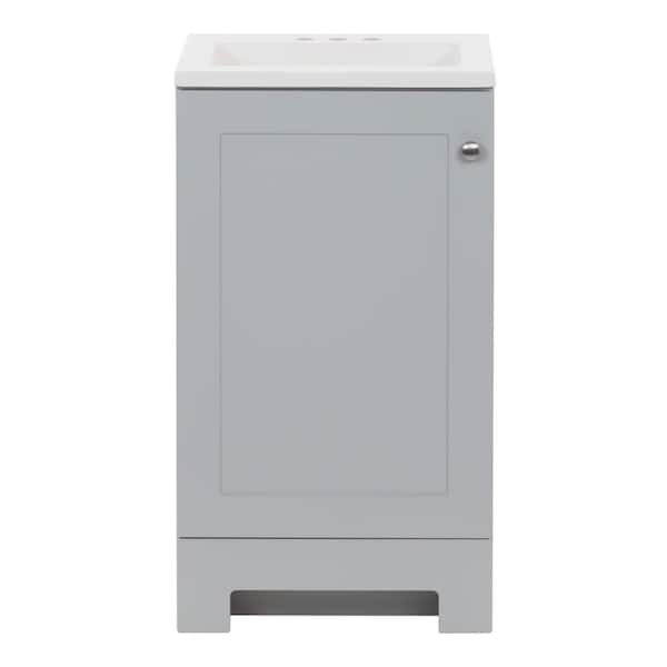 19 in. Single Sink Pearl Gray Bath Vanity with White Cultured Marble Top (Assembled)