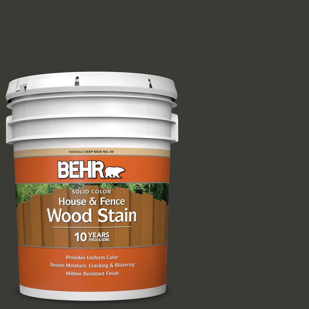 BEHR 5 gal. #ECC-10-2 Jet Black Solid Color House and Fence