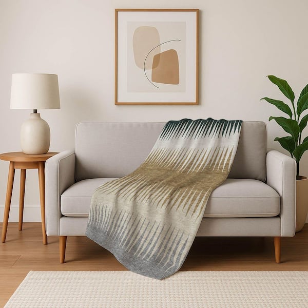 Premium Machine Washable ASB886 Charcoal 50 in. x 70 in. Sherpa Throw Blanket