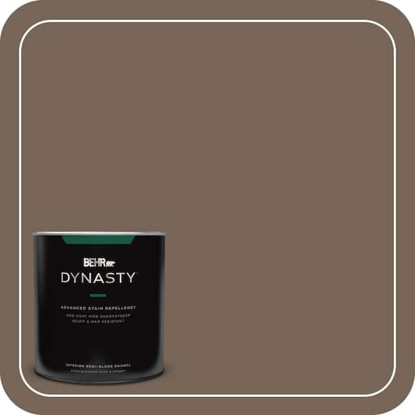1 qt. #N220-6 Landmark Brown One-Coat Hide Semi-Gloss Enamel Interior Stain-Blocking Paint and Primer