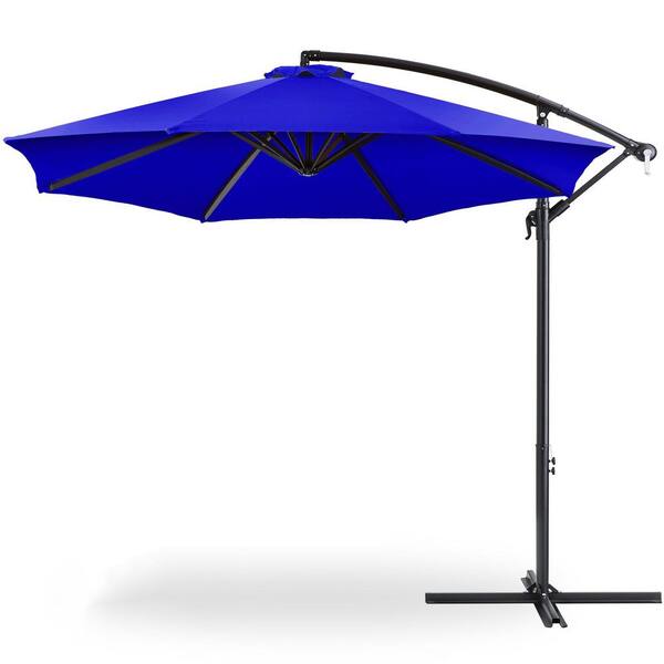 Unbranded 10 ft. Steel Cantilever Tilt Patio Umbrella in Resort Blue