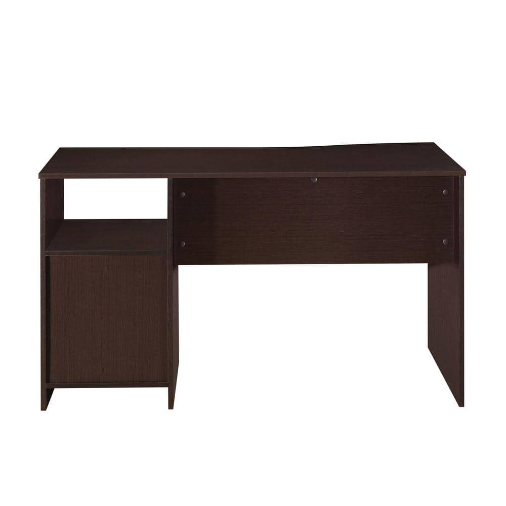 Espresso Gray 51" Wood Desk with 3 Drawers and Shelf