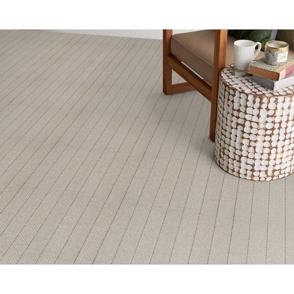 Forsooth Pasture Beige 12 ft. 32 oz. Wool Pattern Installed Carpet