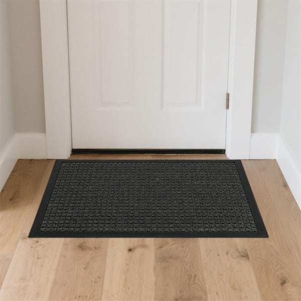 24 x 36 in. Front Door Mat Stain and Fade Resistant Low Profile Backing Entry Mat Low Profile Doormat in Gray