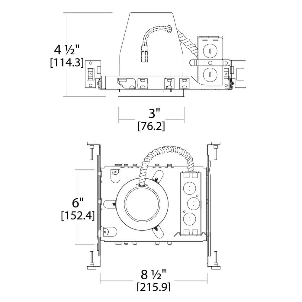 Aluminum 3-Inch LED Housing for New Construction