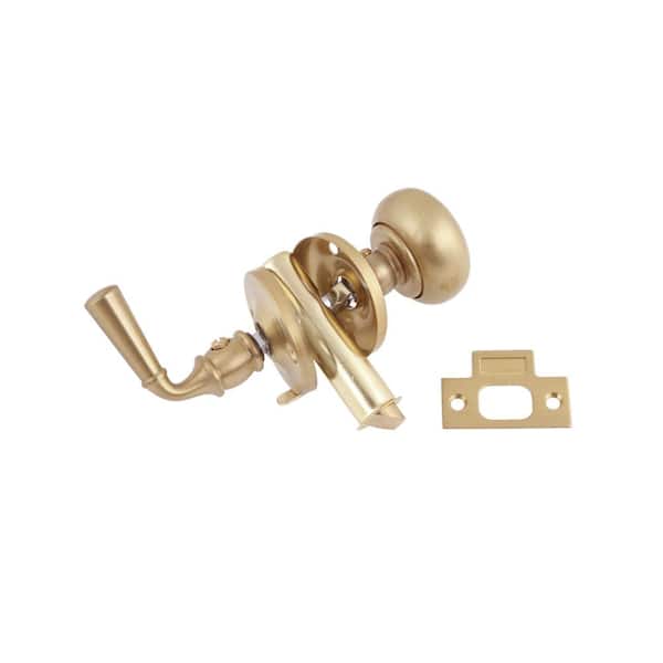 idh by St. Simons Satin Brass Storm Screen Door Latch with Rosettes