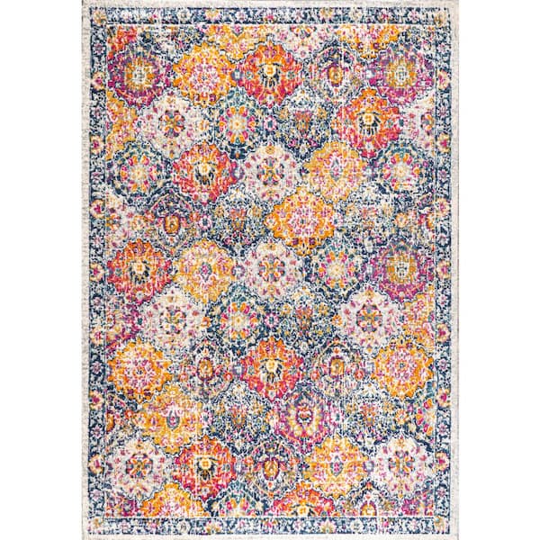 Modern Persian Multi 3 ft. x 5 ft. Boho Vintage Trellis Area Rug