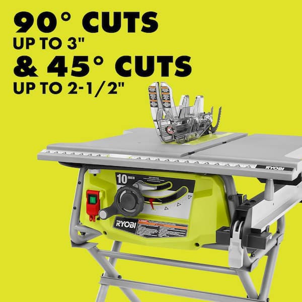 Udvidelse Foragt missil RYOBI 15 Amp 10 in. Compact Portable Corded Jobsite Table Saw with Folding  Stand RTS12 - The Home Depot
