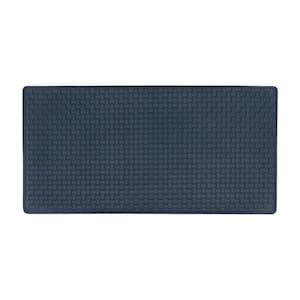 Woven Embossed Faux Leather Navy 20 in. x 39 in. Anti-Fatigue Mat
