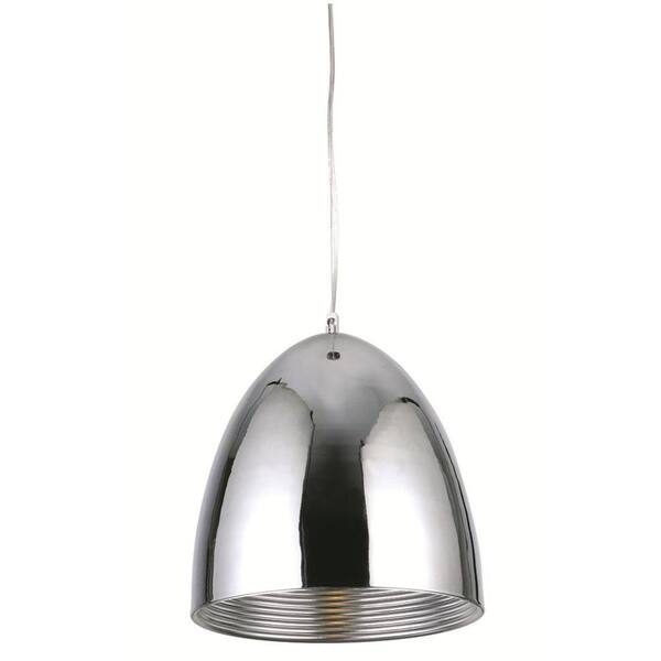 Elegant Lighting Industrial 1-Light Chrome Pendant Lamp