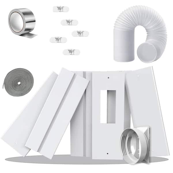 95 in Sliding Door AC Vent Kit for Portable AC 5.1 in Exhaust Hose 5.0 5.9 Coupler Weatherstrip Airtight Seal