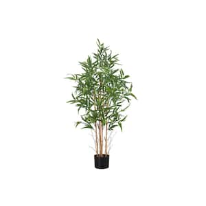 50 in. Green Artificial Bamboo in a Black Plastic Pot