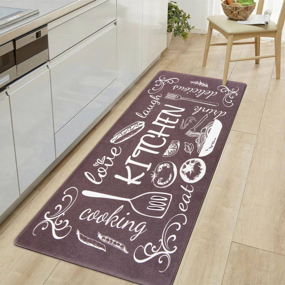 Black Rectangular Non-slip Anti-Fatigue Kitchen Mat