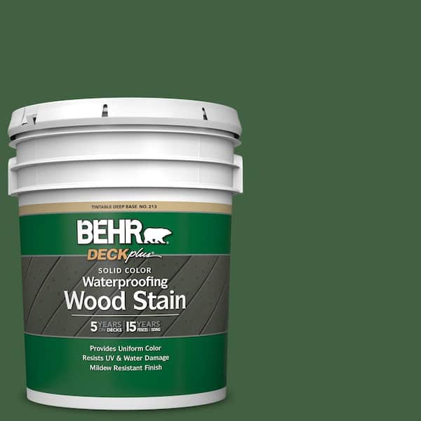 BEHR DECKplus 5 gal. #S400-7 Deep Viridian Solid Color Waterproofing Exterior Wood Stain