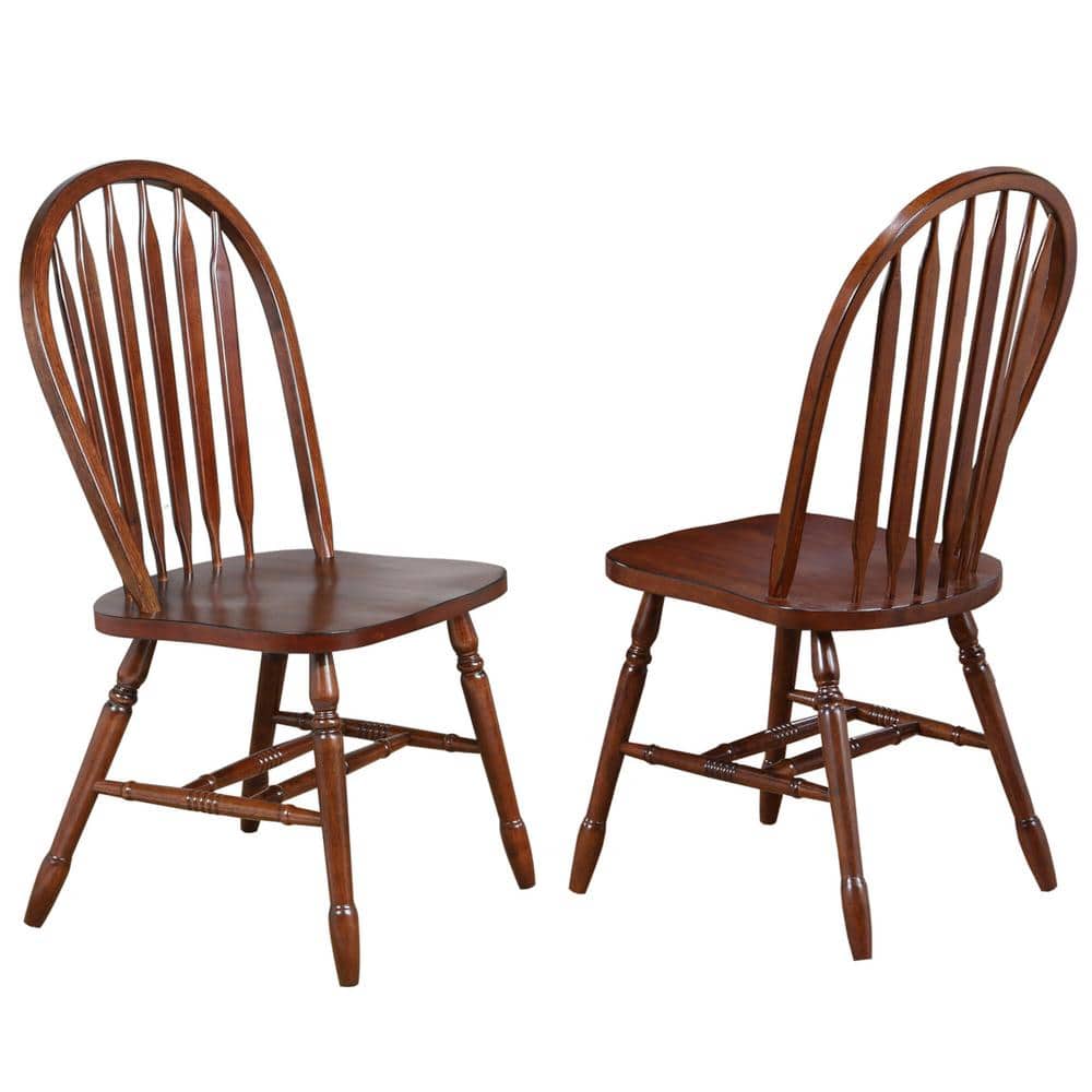 Andrews Distressed Antique White with Chestnut Brown Solid Wood Upholstered
