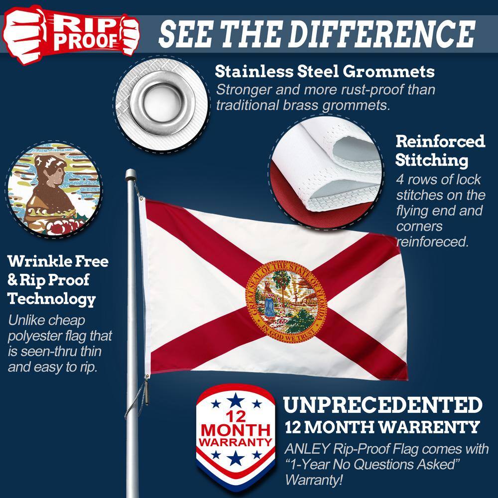 Rip-Proof Double Sided 3-Ply Florida State Flag 3x5 Foot